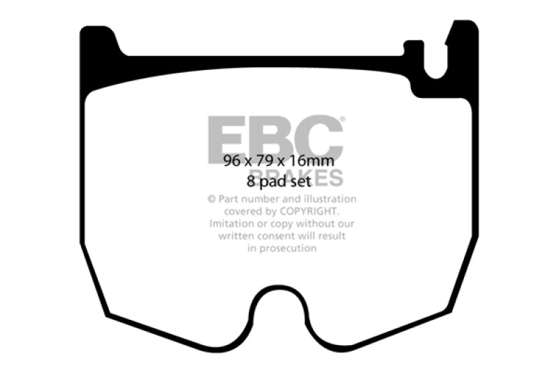 EBC 03-06 Mercedes-Benz CL55 AMG 5.4 Supercharged Yellowstuff Front Brake Pads (view 2)