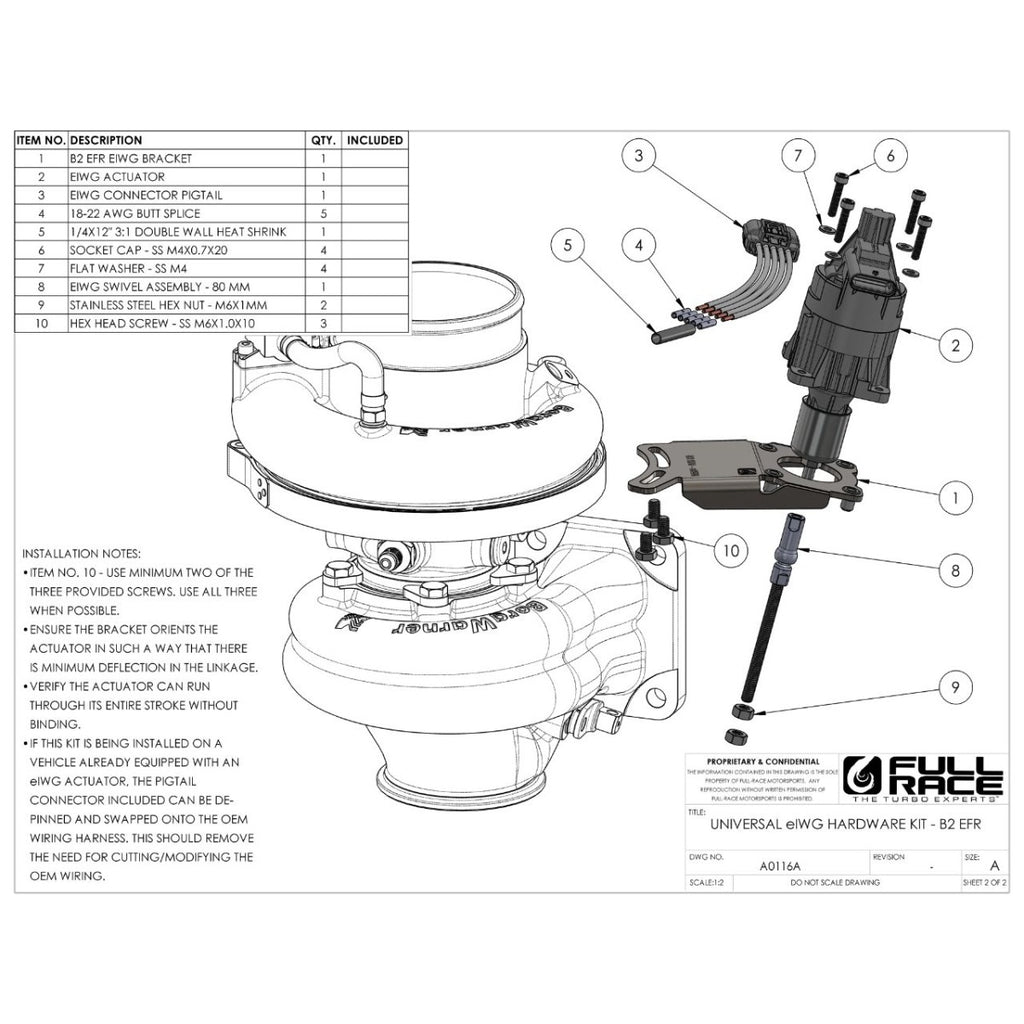 Full-Race Electronic Wastegate Conversion Kit - BorgWarner B2 EFR