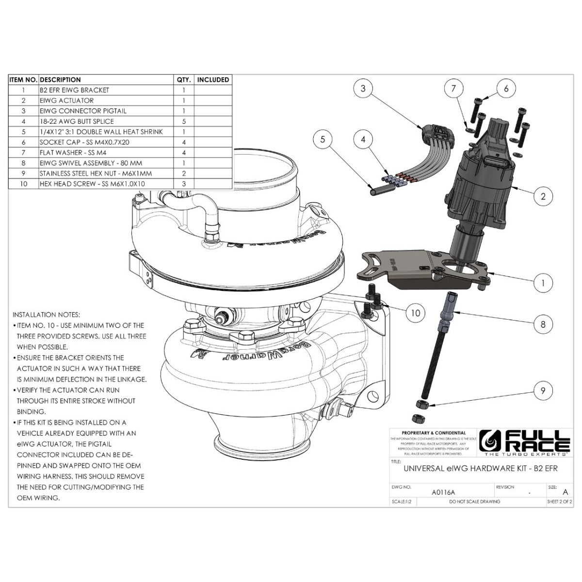 Full-Race Electronic Wastegate Conversion Kit - BorgWarner B2 EFR
