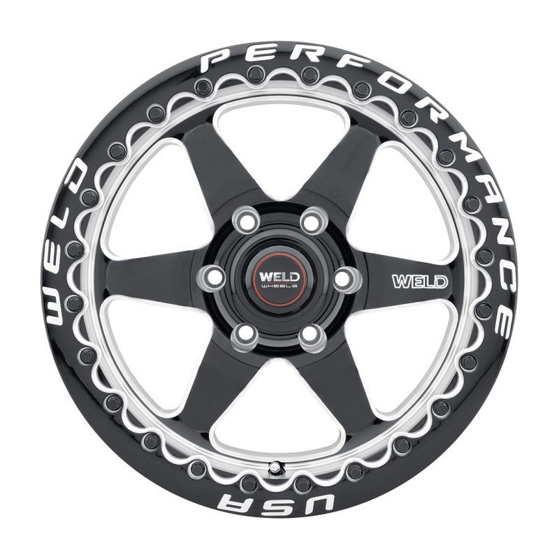 Weld S909 20x10 Ventura 6 Beadlock 6x139.7 ET38 BS7.00 Gloss BLK MIL DIA 106.1 (view 2)