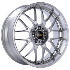 BBS RS-GT 18x8.5 5x120 ET15 Diamond Silver Center Diamond Cut Lip Wheel -82mm PFS/Clip Required