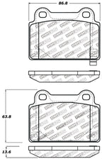 StopTech Performance 08+ Mitsubishi Evolution X Rear Brake Pads (view 6)