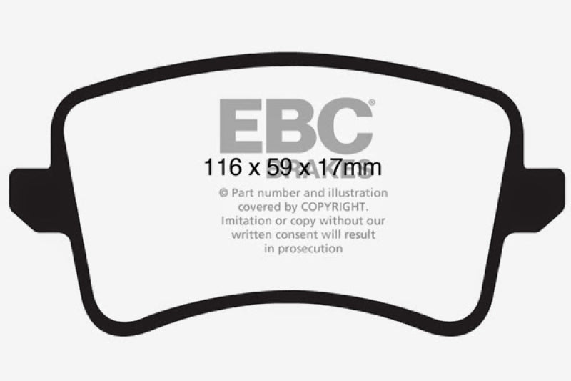 EBC 09-11 Audi A4 2.0 Turbo Greenstuff Rear Brake Pads (view 2)