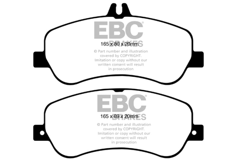EBC 13-16 Mercedes-Benz GLK250 2.1 Twin TD Ultimax2 Front Brake Pads (view 2)