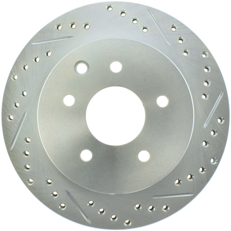 StopTech Select Sport Nissan Slotted and Drilled Left Rear Rotor Main image