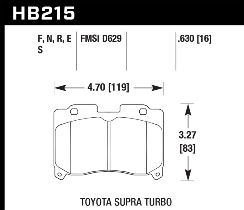 Hawk 93-98 Toyota Supra TT HPS Street Front Brake Pads (view 2)