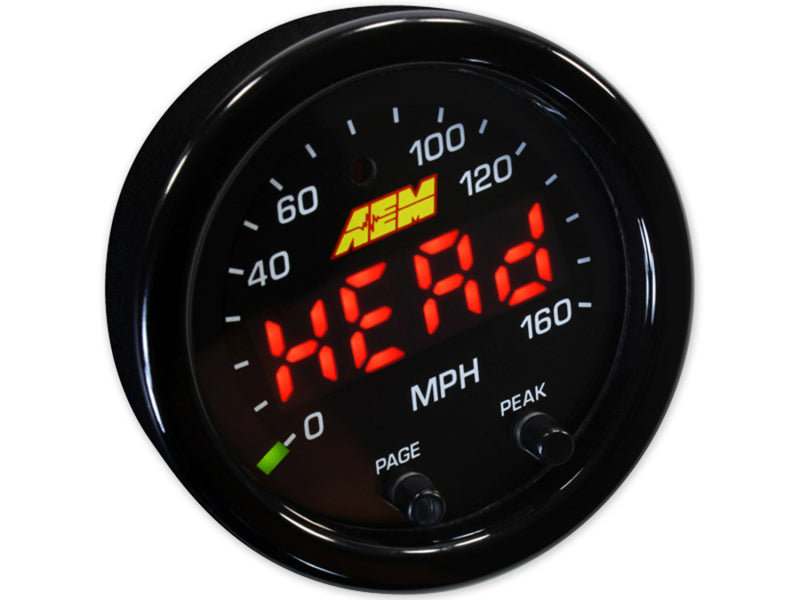 AEM X-Series 0-160 MPH Black Bezel w/ Black Face GPS Speedometer Gauge (view 5)
