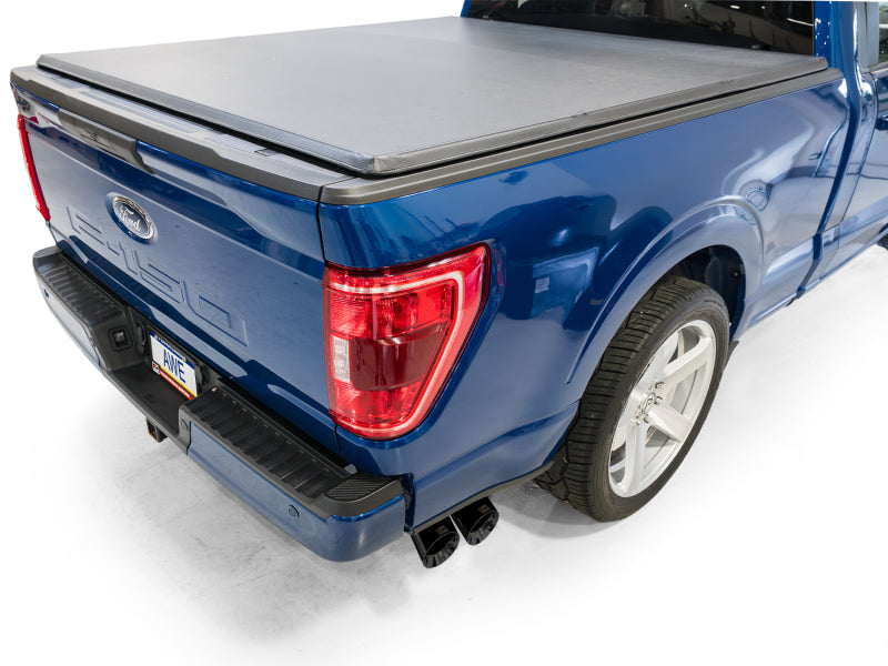 AWE 21-25 Ford F150 (14th Gen Reg Cab) Cat-Back Exhaust - 4.5in Dual Side Exit Diamond Black Tips (view 3)