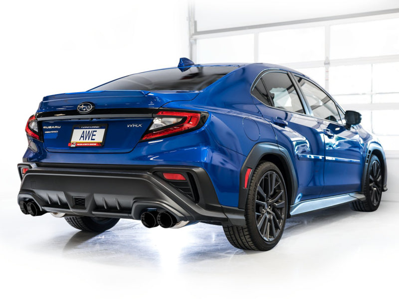 AWE Tuning 2022+ VB Subaru WRX Track Edition Exhaust - Diamond Black Tips (view 4)