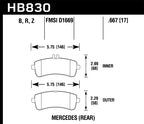 Hawk 13-16 Mercedes-Benz SL63 AMG/SL65 AMG Perfromance Ceramic Street Rear Brake Pads (view 3)