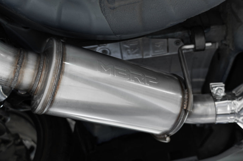 MBRP 2022+ Subaru WRX 3in Cat-Back Dual Split Rear Quad Carbon Fiber Tips Street Profile Exhaust (view 3)