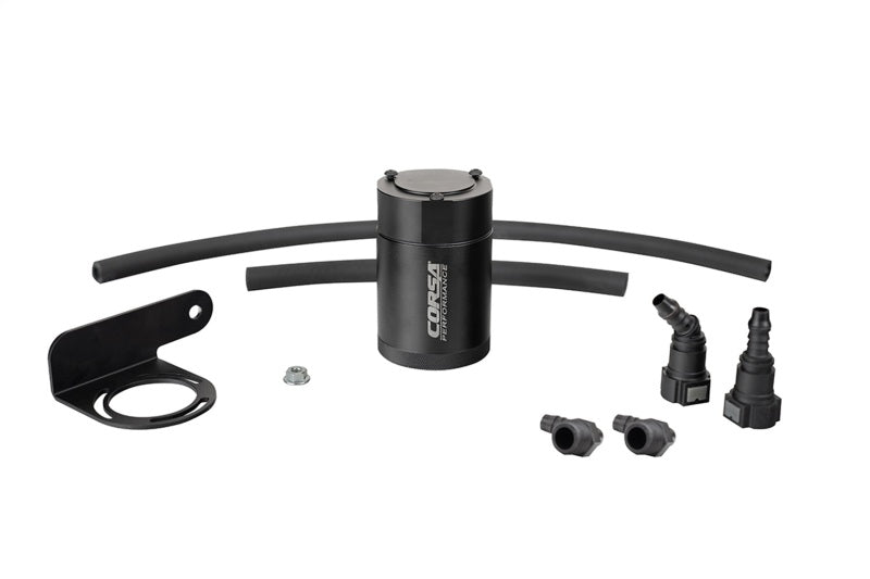 Corsa 2019-2025 Silverado/Sierra & 2021-2025 Tahoe/Suburban/Yukon/Denali Aluminum Oil Catch Can Secondary image