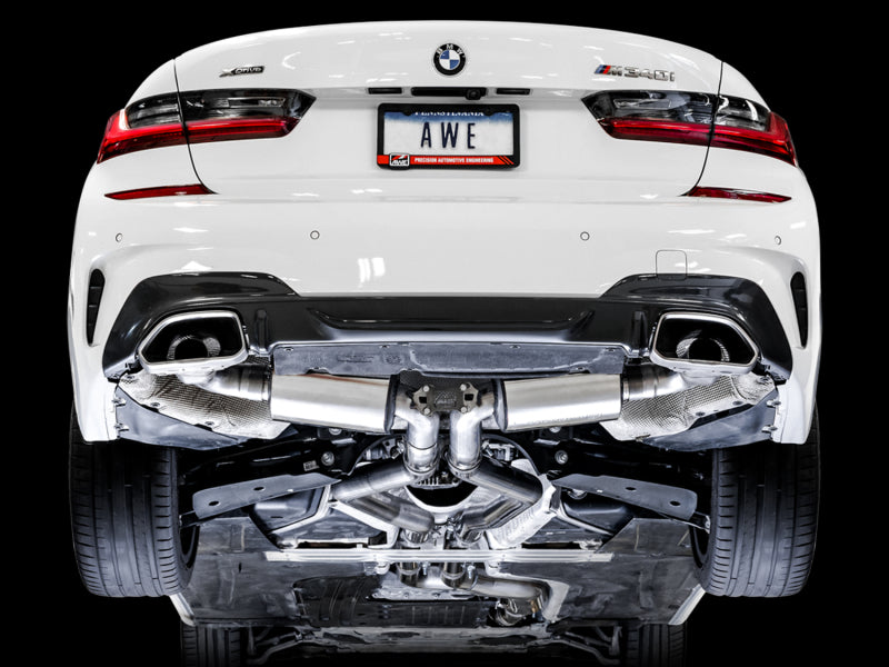 AWE Tuning 2019+ BMW M340i (G20) Resonated Touring Edition Exhaust (Use OE Tips) (view 2)