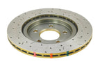 DBA 05-13 Ford Mustang GT/V6 Rear Drilled & Slotted 4000 Series Rotor w/ Gold Hat (view 2)