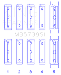 King Engine Bearings Subaru Ej20/Ej22/Ej25 Housing Bore + .002 (Size +0.50mm) Main Bearing Set