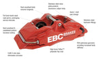 EBC Racing 92-00 BMW M3 (E36) Front Left Apollo-4 Yellow Caliper (view 8)
