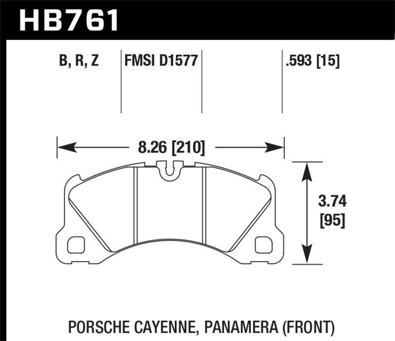 Hawk 10-13 Porsche Panamera / 12-15 Cayenne Performance Ceramic Luxury & Touring Front Brake Pad (view 2)