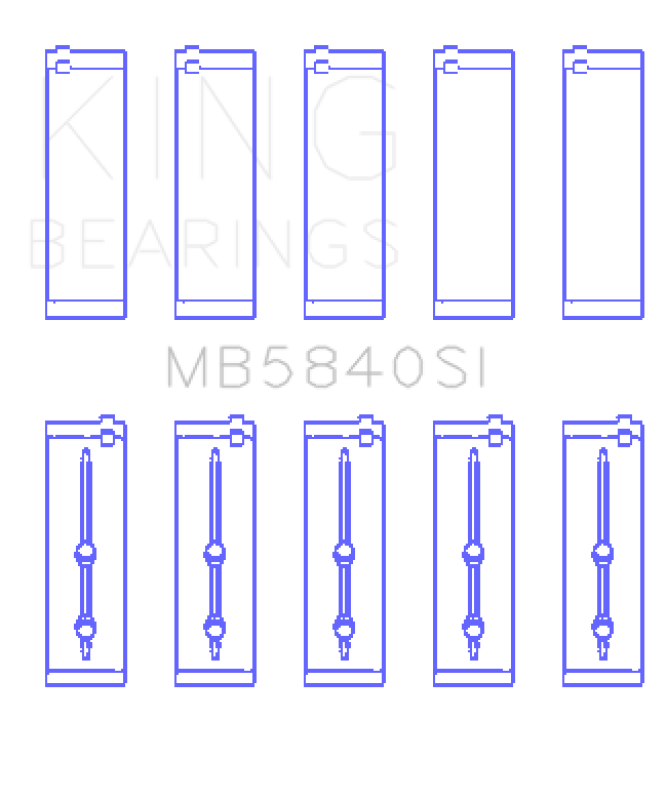 King Engine Bearings Chrysler/Dodge Gen 3 Hemi 5.7/6.1/6.4 (Size +0.75mm) Main Bearing Set (view 2)