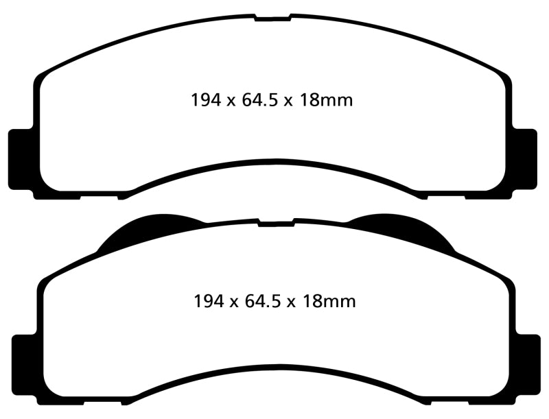 EBC 15+ Ford Expedition 3.5 Twin Turbo 2WD Greenstuff Front Brake Pads (view 2)