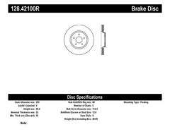 StopTech Nissan 370z / Infiniti G37 SportStop Drilled Front Right Rotor