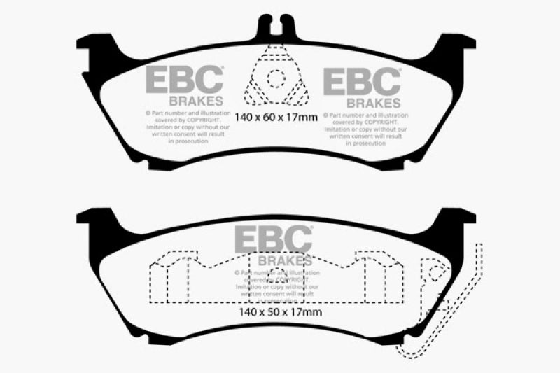 EBC 99-02 Mercedes-Benz M-Class (ML) ML320 3.2 Greenstuff Rear Brake Pads (view 3)
