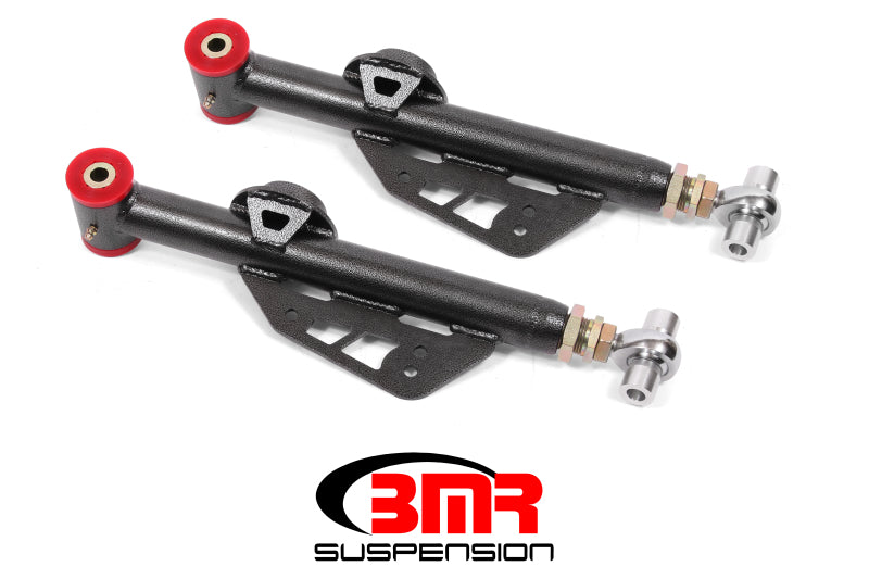 BMR 99-04 Ford Mustang Adj. Lower Control Arms Poly/Rod End Combo - Black Hammertone Main image