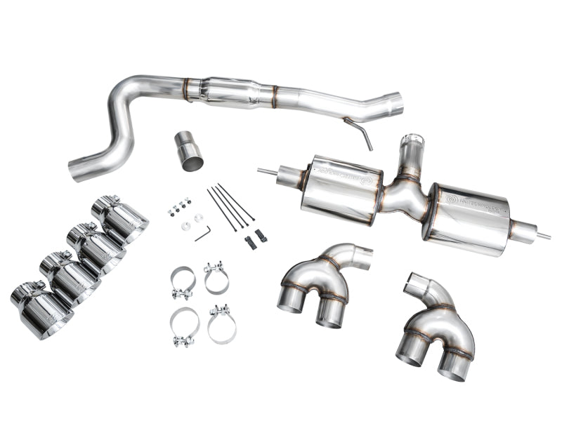 AWE Tuning MK8 Volkswagen Golf R 3in Touring Edition Quad Exhaust - Chrome Silver Tips (view 13)