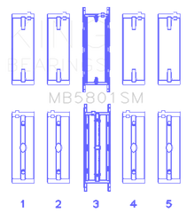 King Engine Bearings BMW N63/S63 Crankshaft Main Bearing Set - Size +0.25mm