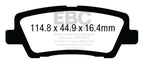 EBC 12+ Cadillac ATS 2.0 Turbo Greenstuff Rear Brake Pads (view 3)