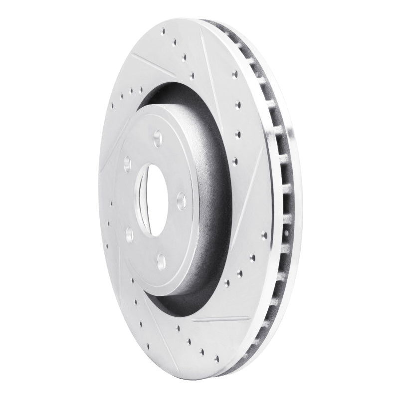 R1 06-10 Jeep Grand Cherokee Front Right Drilled & Slotted Silver Brake Rotor Secondary image