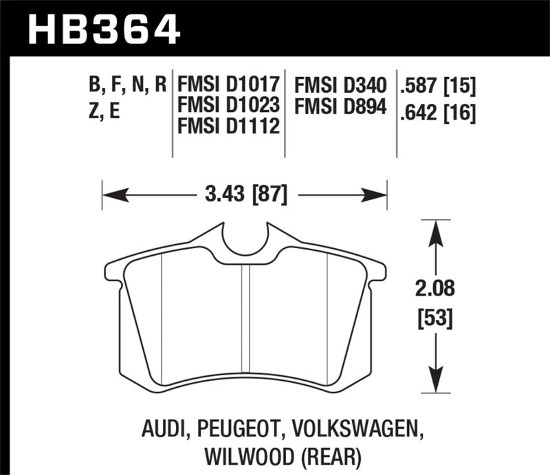 Hawk 2010-2013 Audi A3 TDI HPS 5.0 Rear Brake Pads Main image