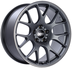 BBS CH-R 19x9.5 5x120 ET35 Satin Titanium Polished Rim Protector Wheel -82mm PFS/Clip Required