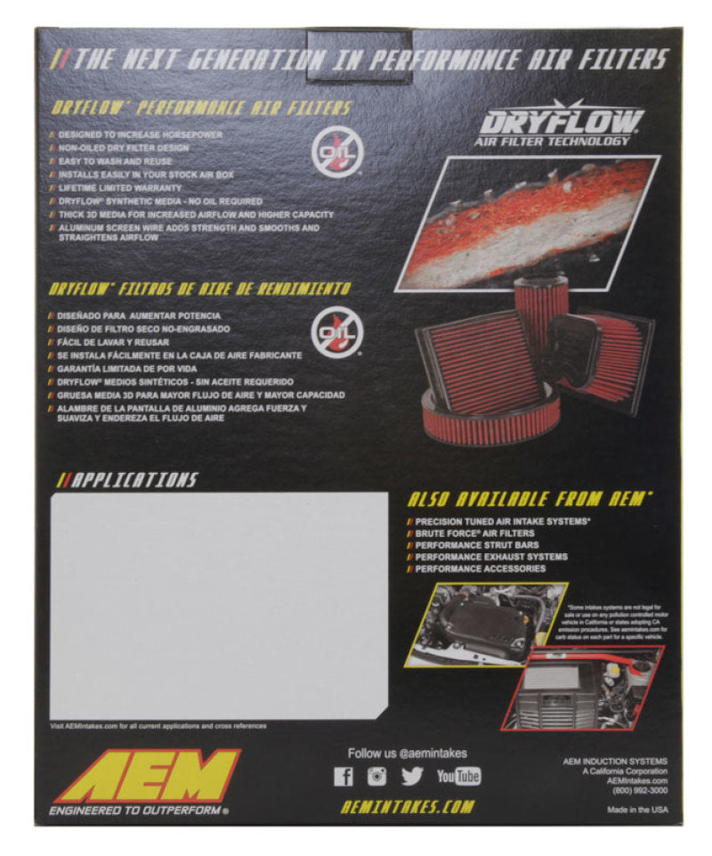 AEM 2019 Chevrolet Silverado 1500 V8-5.3L F/I DryFlow Air Filter (view 12)