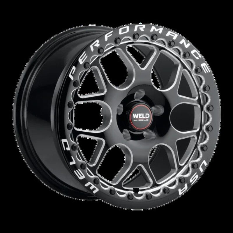 Weld Solana Beadlock 15x10 / 5x114.3 BP / ET25 / 7.46in BS / 78.1 Dia - Gloss Black MIL Wheel Main image