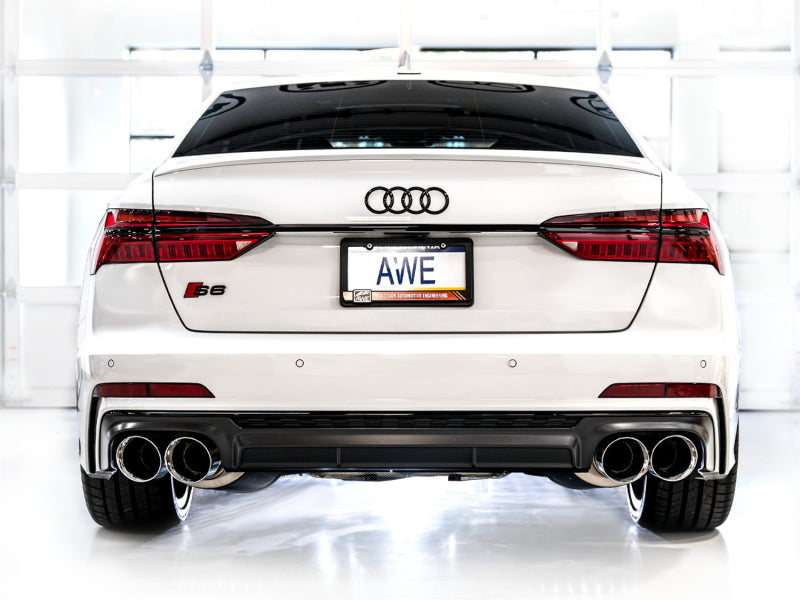 AWE Tuning 19-23 Audi C8 S6/S7 2.9T V6 AWD Track Edition Exhaust - Chrome Silver Tips (view 4)
