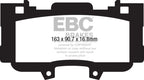 EBC 15+ Ford Mustang 2.3 Turbo Performance Pkg Redstuff Front Brake Pads (view 2)
