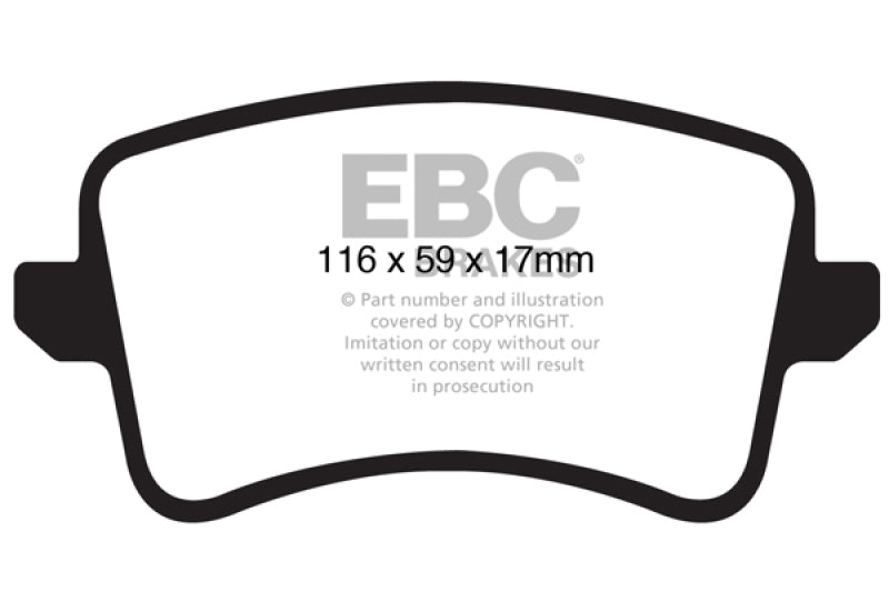 EBC 09-11 Audi A4 2.0 Turbo Greenstuff Rear Brake Pads (view 3)