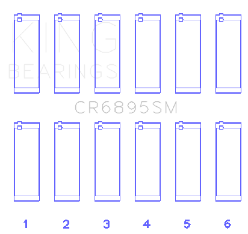 King Engine Bearings Ford EcoBoost 3.5L/3.7L V6 (.781 Width) Performance Rod Bearing Set - Size STD (view 3)