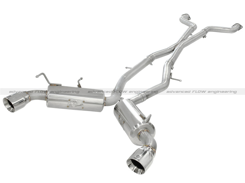 aFe Takeda 2.5inch SS Exhaust Cat-Back 09-13 Nissan 370Z V6 3.7L Polished Tips Main image