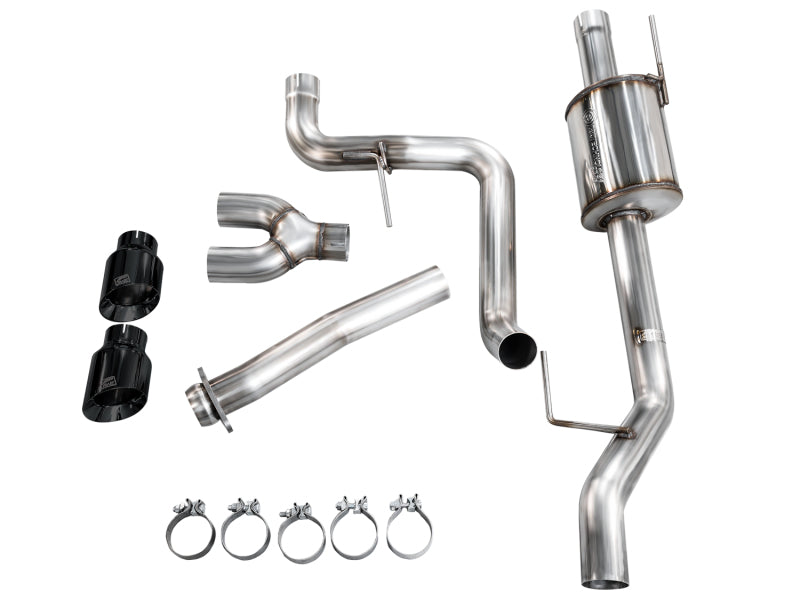 AWE 21-25 Ford F150 (14th Gen Reg Cab) Cat-Back Exhaust - 4.5in Dual Side Exit Diamond Black Tips (view 12)