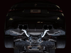 AWE Tuning Track Edition Cat-Back Exhaust for BMW G8X M3/M4 - Diamond Black Tips