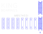 King Engine Bearings Subaru FA/FB Main Bearing Set - Size STD (view 3)