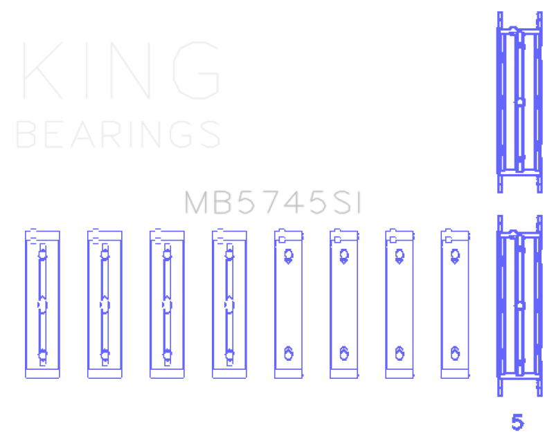 King Engine Bearings Subaru FA/FB (Size 0.25 Oversized) Main Bearing Set (view 3)