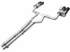 AWE 2024 Ford Mustang GT Fastback S650 RWD SwitchPath Cat-Back Exhaust w/ Quad Diamond Black Tips