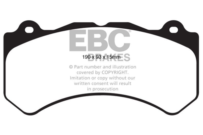 EBC 16+ Cadillac ATS-V 3.6 Twin Turbo Yellowstuff Front Brake Pads (view 4)