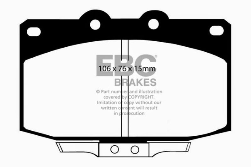 EBC 86-89 Mazda RX7 2.4 (1.3 Rotary)(Vented Rear Rotors) Bluestuff Front Brake Pads (view 3)