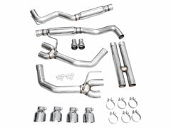 AWE 2024 Ford Mustang GT Fastback S650 RWD Track Edition Cat-Back Exhaust w/ Quad Chrome Silver Tips
