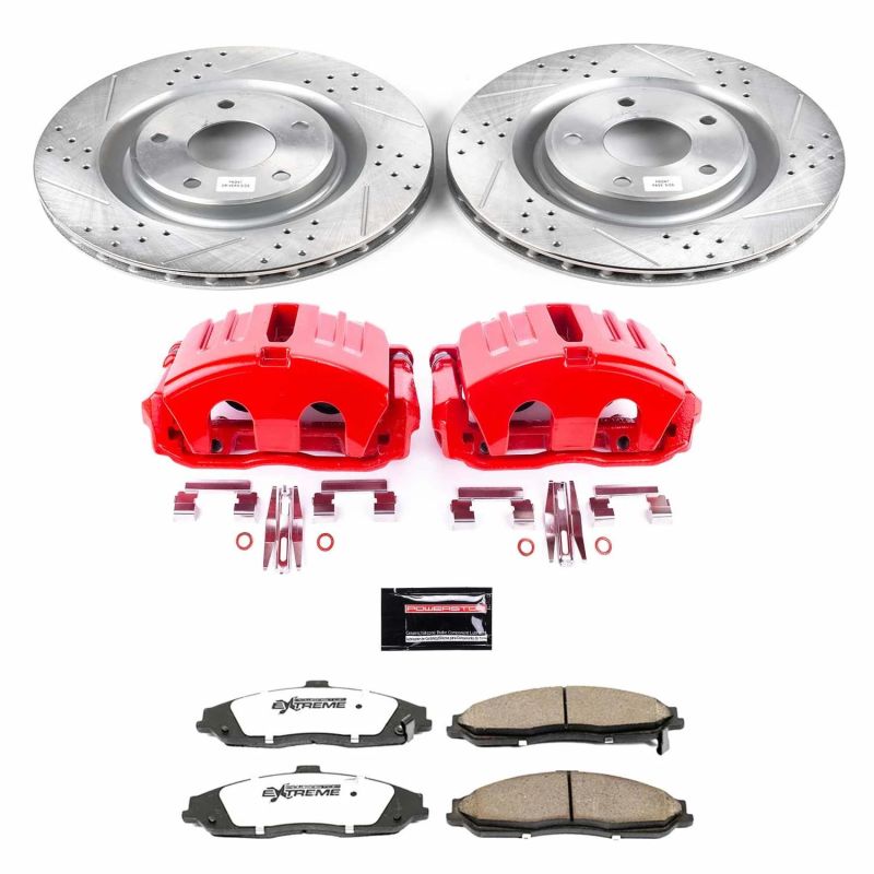 Power Stop 05-13 Chevrolet Corvette Front Z26 Street Warrior Brake Kit w/Calipers Main image