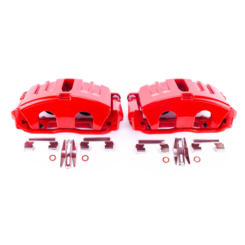 Power Stop 05-13 Chevrolet Corvette Front Red Calipers w/Brackets - Pair Main image