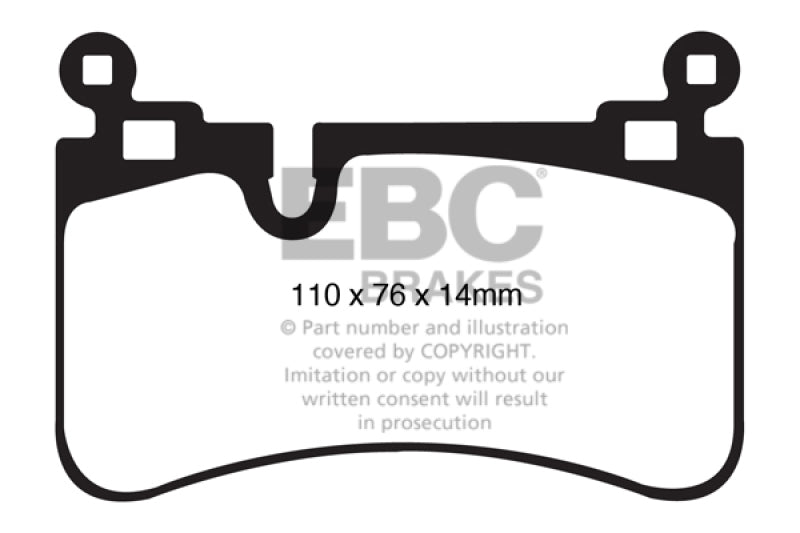 EBC 08-13 Mercedes-Benz C63 AMG (W204) 6.2 Redstuff Rear Brake Pads (view 3)